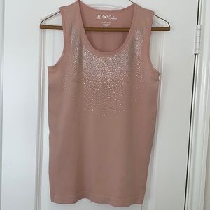 Woman’s Blush Pink Stretchy Sparkle Tank